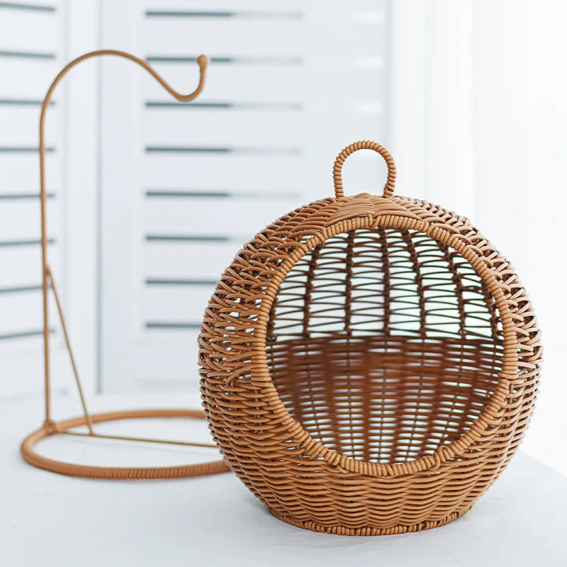 Imitation Rattan Weaving Creative Household Desktop Fruit Basket Dessert Candy Basket Fruit Hanging Basket Snack Storage Basket