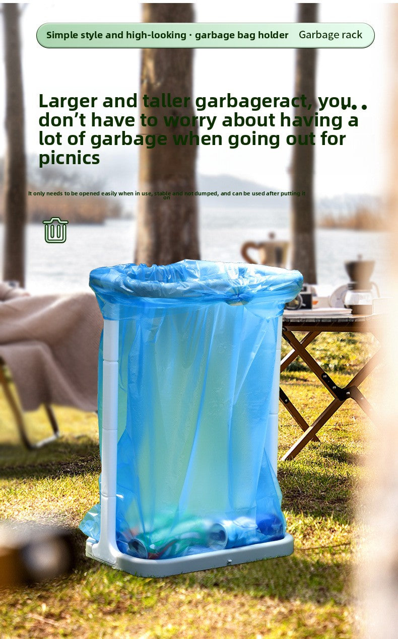 Hangable Trash Rack Outdoor Large Trash Bag Holder Portable Household Trash Storage Rack Plastic Stand