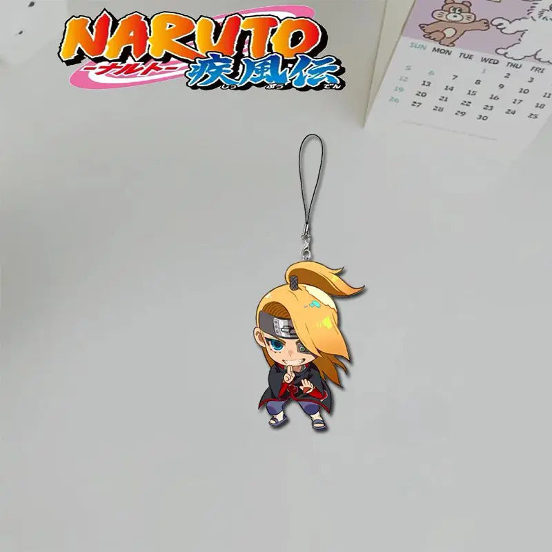 Naruto 2D Sasuke Kakashi Haruno Sakura anime peripheral cartoon mobile phone chain mobile phone lanyard high-value  wholesale