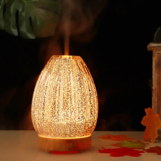 3D Air Humidifier Glass Aromatic Machines Ultrasonic Essential Oil Aroma Diffuser 4 Timing 7 LED Lights 100ml for Home