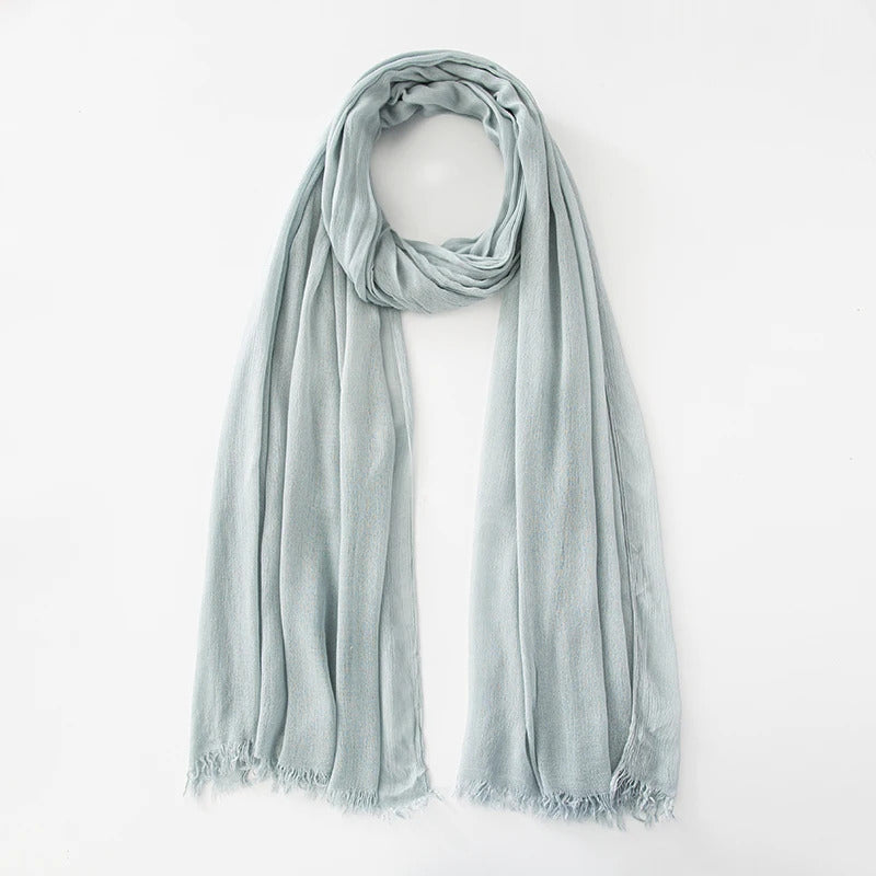 61 Colors Soft Cotton Viscose Scarf Rayon Material Muslim Hijab Mid Eastern Plain Solid Color Headscarf With Tassel