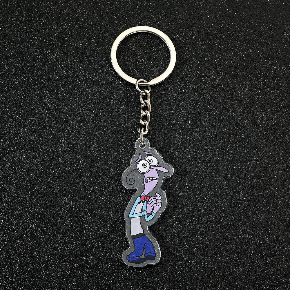 Disney New Movies Inside Out 2 Anime Acrylic Keychain Charms Cute Cartoon Pendent Keyring Strap Fashion Jewelry Accessory Gifts