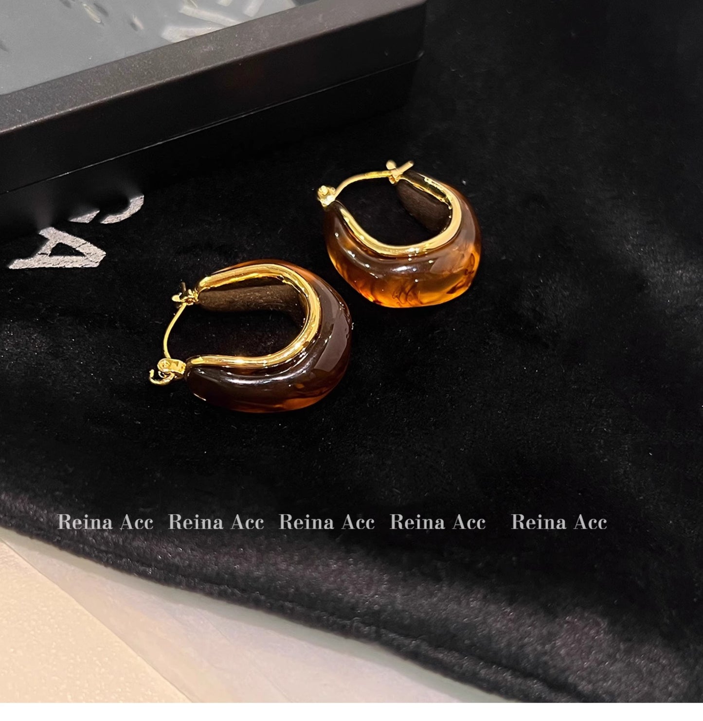 Maillard Earrings Earrings Brown Niche Design High-grade Ring Earrings Light Luxury Summer