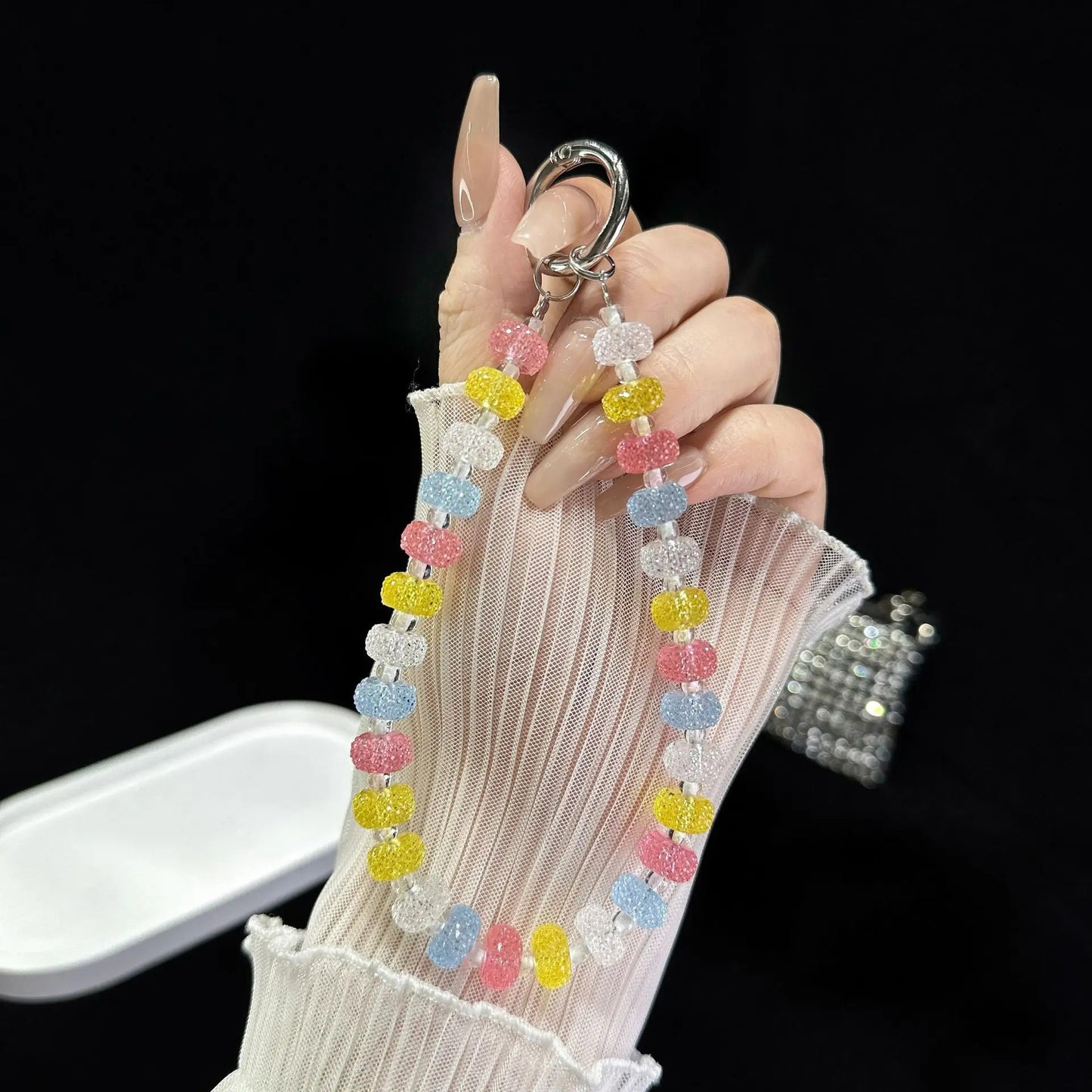 Orange Gummy For Mobile Phone Chain 2025 New Universal Girl Color Cute Key Chain Cure Lappet Gradient Color