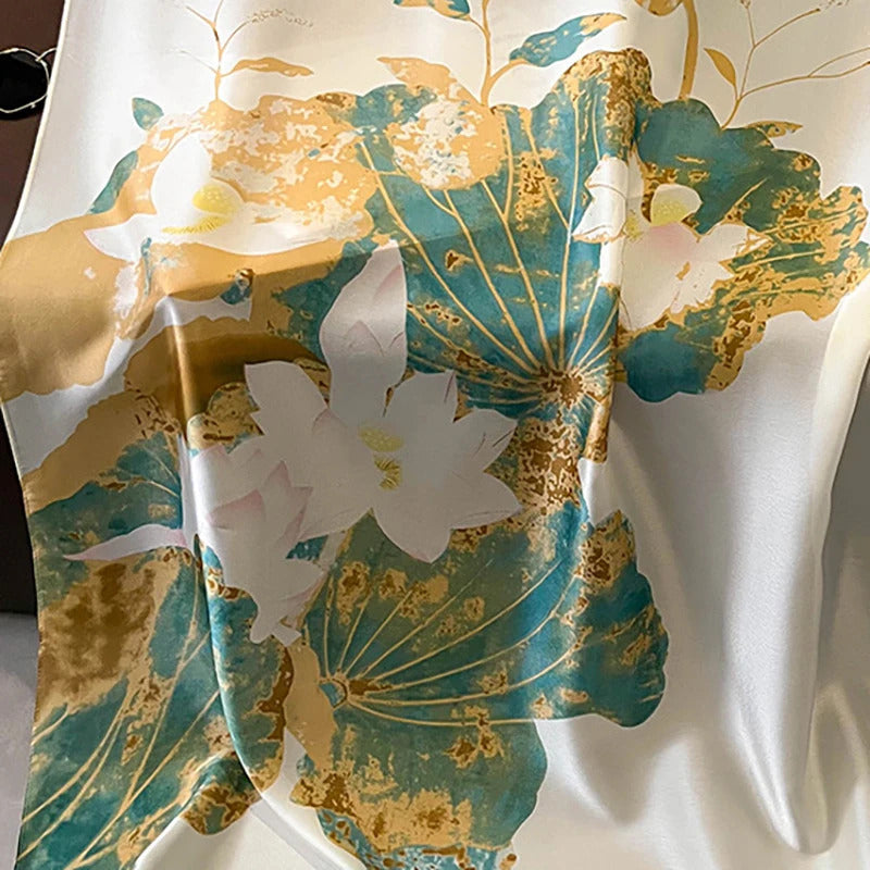 Spring Scarf Women's Luxury Design Polyester Material Smooth Scarf Soft Shawl Beach