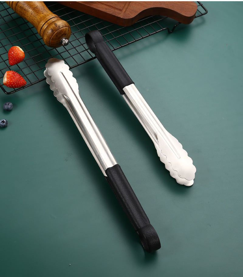 Stainless Steel Food Tongs Thickened Anti-scald Kitchen Tools Wholesale Buffet Bread Tongs BBQ Steak Food Tongs