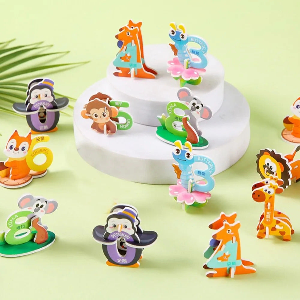 30pcs New Paper Jigsaw Puzzles 3D Early Education Puzzle Model Handmade Children's Toys Assembly Model Kids
