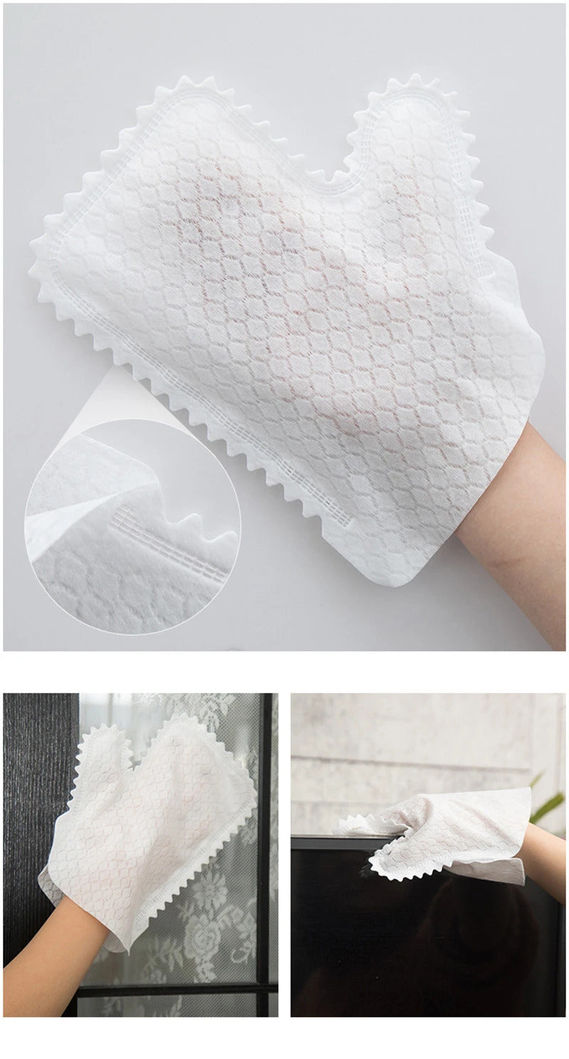 Dust Wipe Mitt Reusable Dusting Glove Microfiber Dusting Cloth Dual-Sided Feather Duster Pet Hair Cleaner for House Kitchen