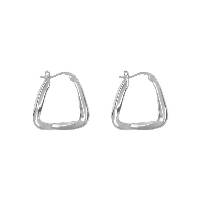 French Style Fashionable Geometric Triangle Earrings for Girls High-grade Simple Ins Style Niche Fashion Irregular Ear Buckle Earrings