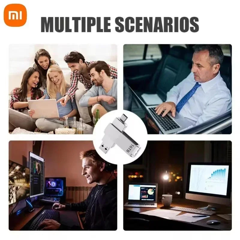 XIAOMI 16TB Flash Drives USB 3.2 High Speed USB Transfer Metal Pendrive Memory Card Pendrive Flash Disk Memoria Waterproof Stick