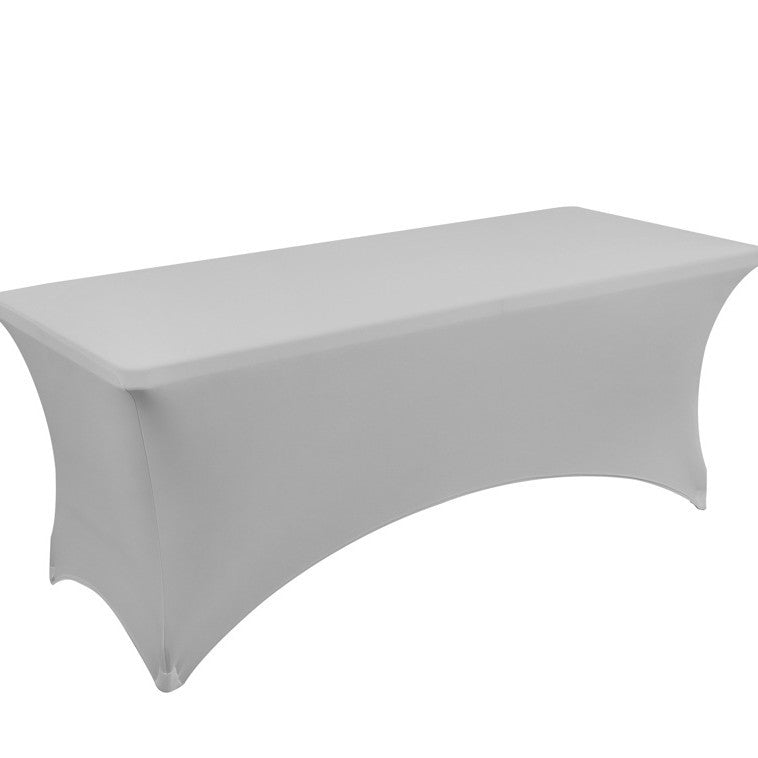 Elastic 6FT Rectangular Table Cover Full Coverage Tablecloth Outdoor Wedding Banquet Event Cocktail Fan-shaped Tablecloth Table Cover