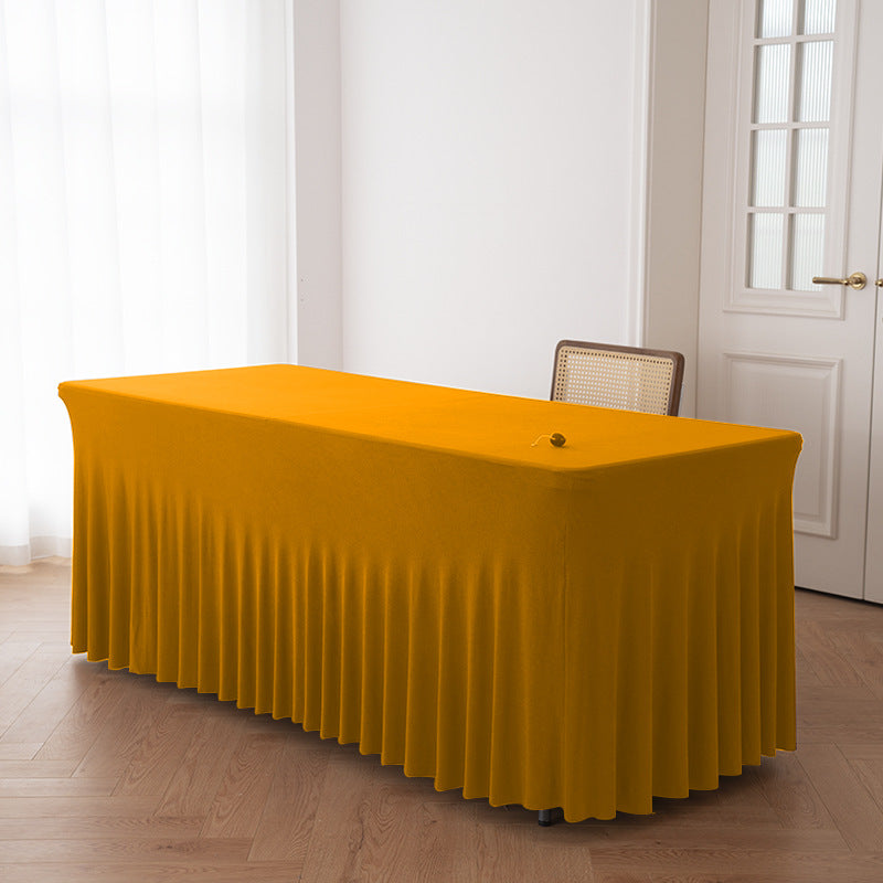 Elastic Table Cover Wedding Banquet 6FT Sun Skirt Rectangular Hem Hotel Party