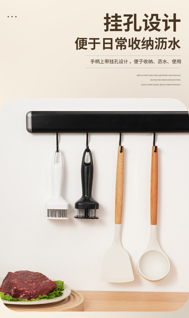 Stainless Steel Automatic Rebound Hammer Meat Tenderizer Needle for Home Kitchen Steak Tenderizing Beef Chicken Flavor Punching Tool