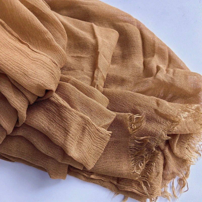 61 Colors Soft Cotton Viscose Scarf Rayon Material Muslim Hijab Mid Eastern Plain Solid Color Headscarf With Tassel