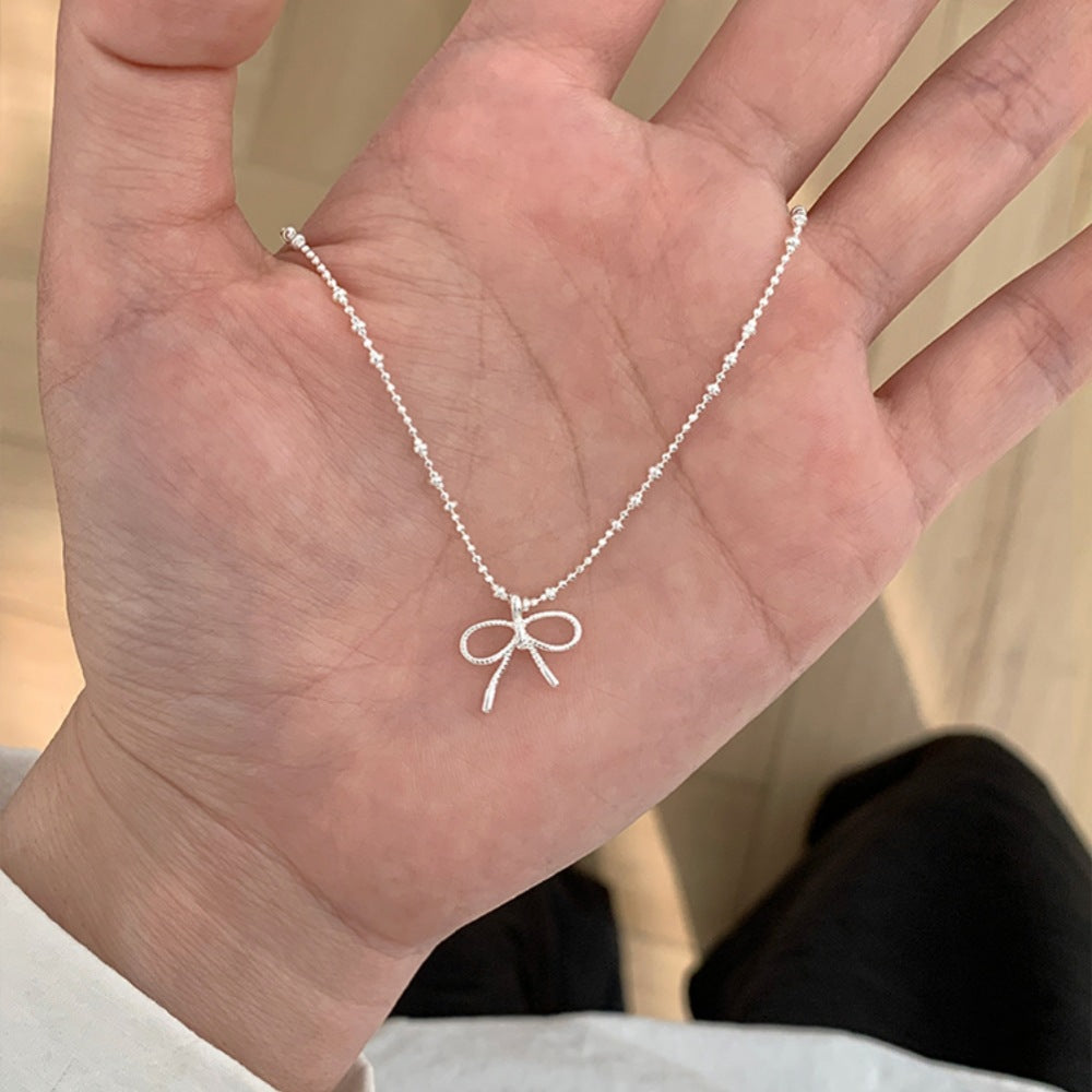 Li Luo New S925Sterling Silver Pearl Necklace Accessory for Women, Non-Fading, High-End Feel, Versatile Spring/Summer Clavicle Chain Wholesale