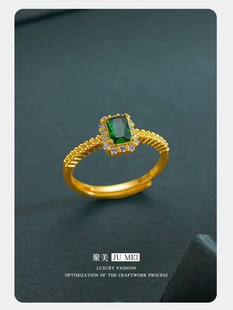 9999 24K  real gold store, same gold women's ring, beautiful moissanite jewelry