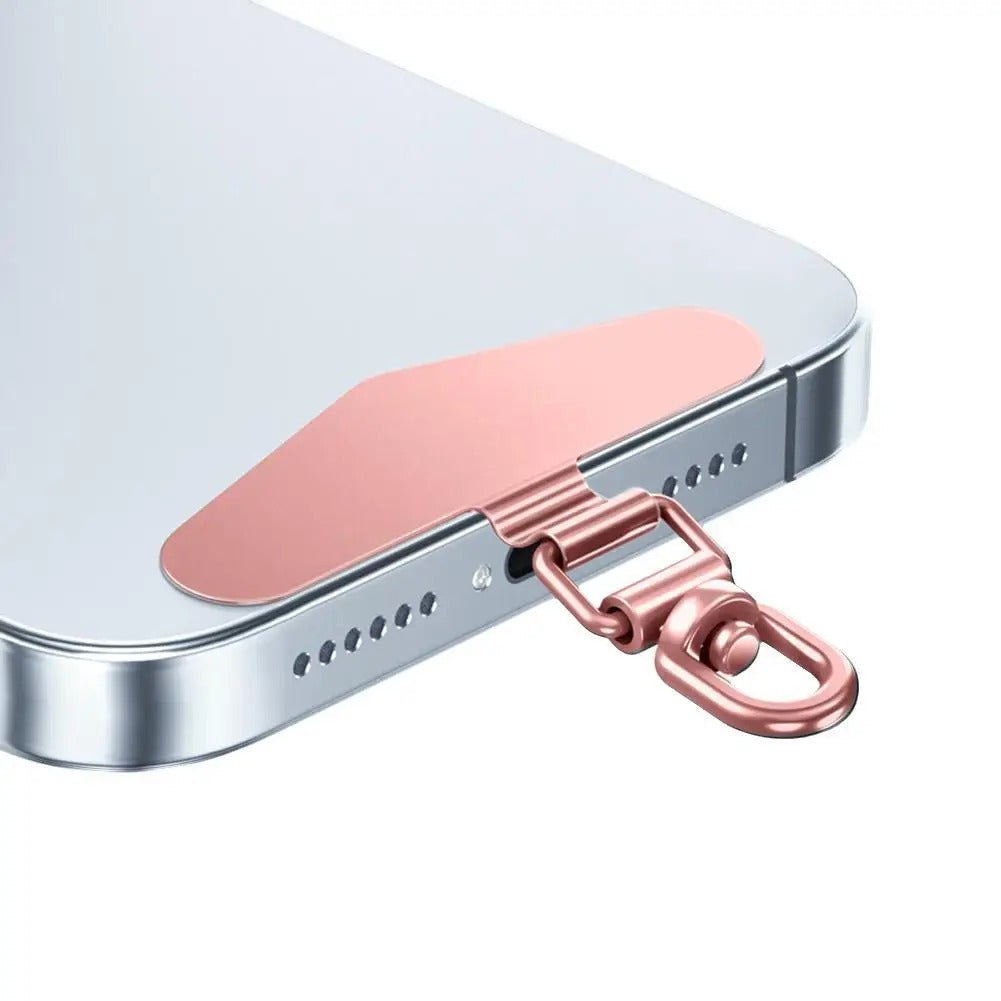 Upgrated 360 Rotatable Steel Phone Tether Tab Metal Patch Gasket Cellphone Lanyard Safety Connecter Piece New