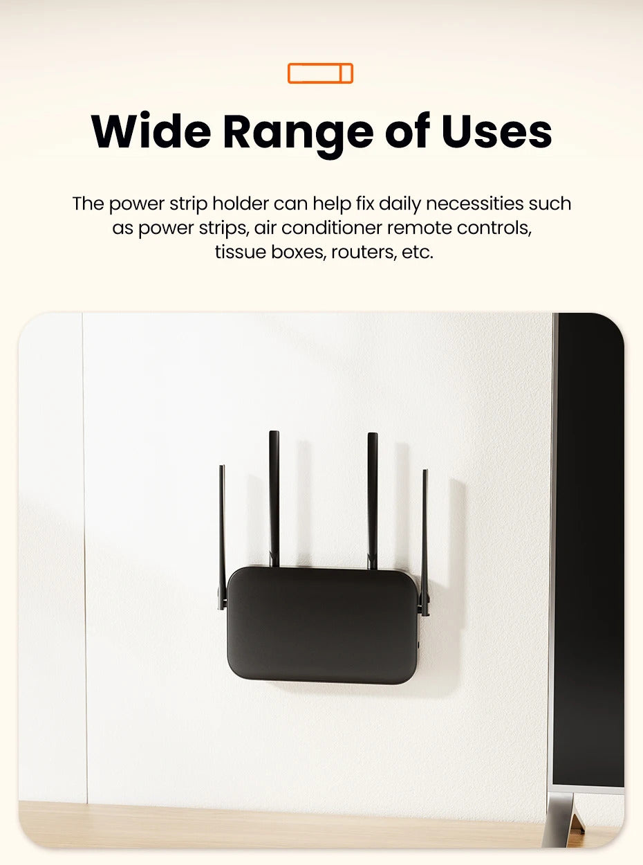 Toocki 1/3 Pcs Power Strip Holder Wall-hanging Plug Punch-Free Fixer Socket Mount Self-Adhesive Cable Wire Organizer For Office