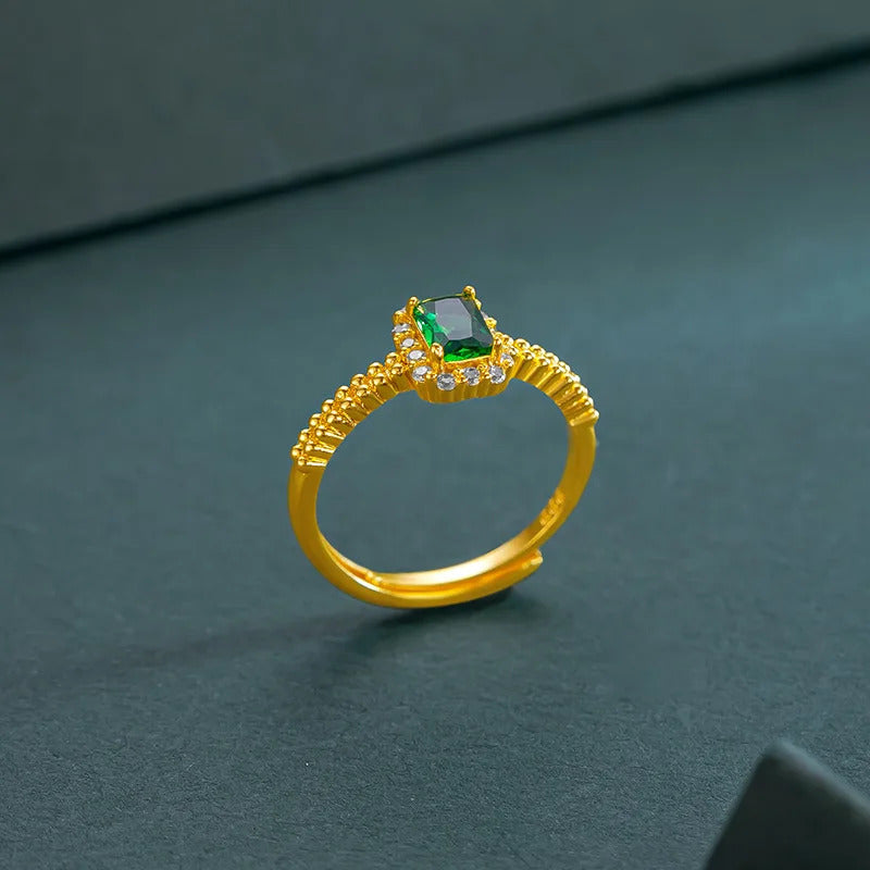 9999 24K  real gold store, same gold women's ring, beautiful moissanite jewelry