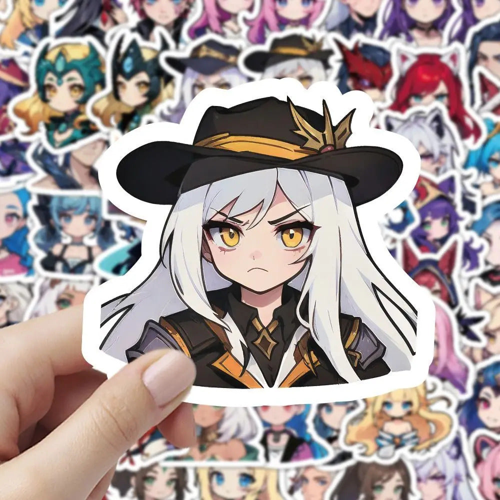 60 sheets LOL League of Legends Q-version characters sexy and cute Gwynn Wing En phone case, notebook ledger waterproof stickers