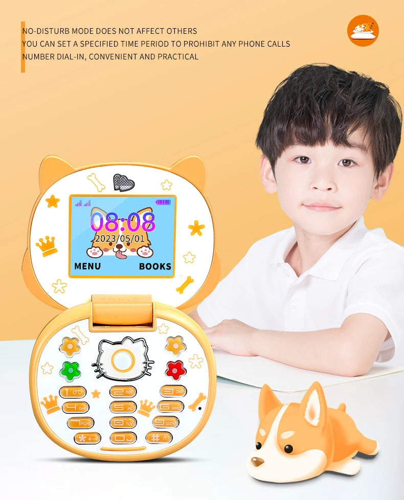 2023 New Cute Mini Koki Mobile Phone Flip Cartoon Kids Children Dual Sim 2G GSM Keyboard Botton MP3 Player Unlocked Cellphone