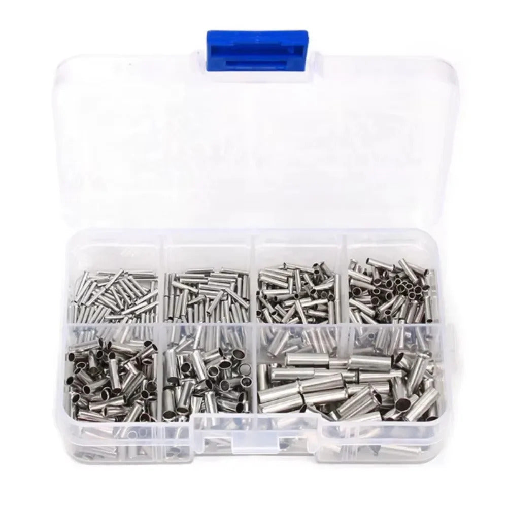 600/700pcs Bare Terminal Tubular Wire End Ferrules Mix Size Uninsulated Cable Sleeves Simple  for Wire Connection Pin Crimp