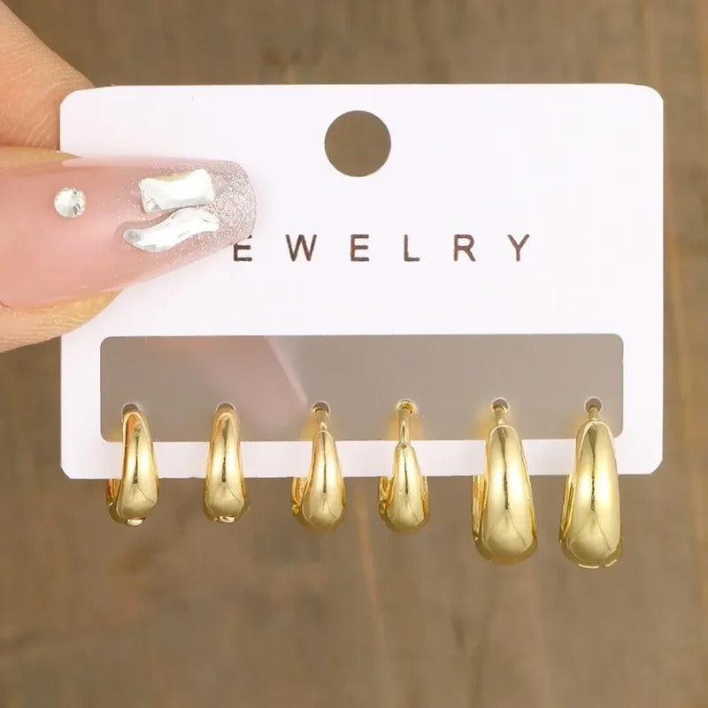 3 Pair Stainless Steel Minimalist Huggie Hoop Earrings For Women Gold Color Tiny Round Circle Earring Unisex Punk Rock Jewelry