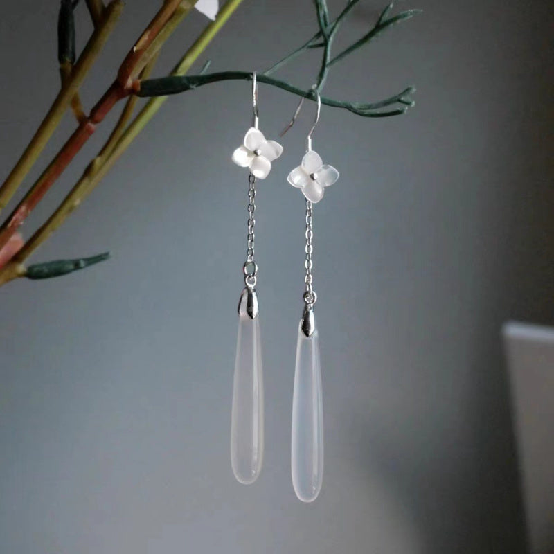 New Chinese Style Butterfly Flower Water Drop Earrings for Women Chinese Style Ancient Style Earrings Retro Cheongsam Hanfu Cool Earrings