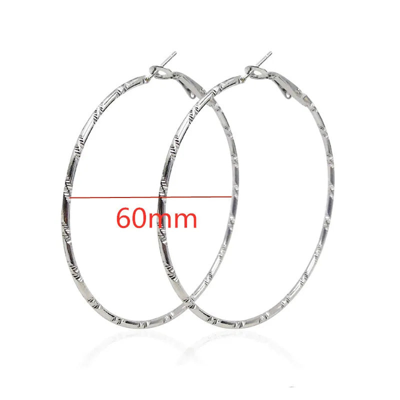 Fashion Large Hoop Earrings 40mm 60mm 80mm Big Smooth Circle Earrings Round Brincos Loop Earrings for Women Jewelry Party Gifts