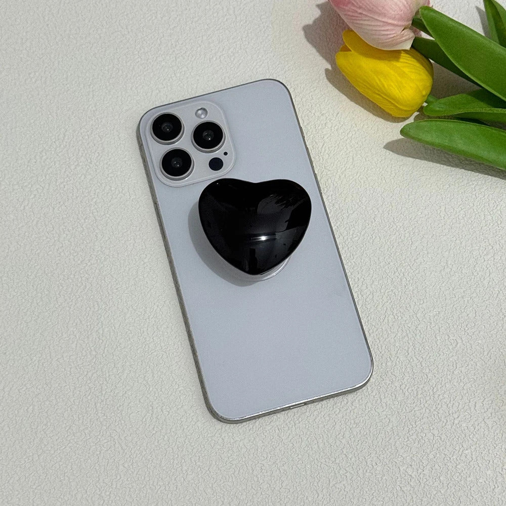 Heart Shape 3D Crystal Foldable Finger Ring Griptok Phone Holder for IPhone Samsung Support Socket Pocket Grip Tok Stand Bracket