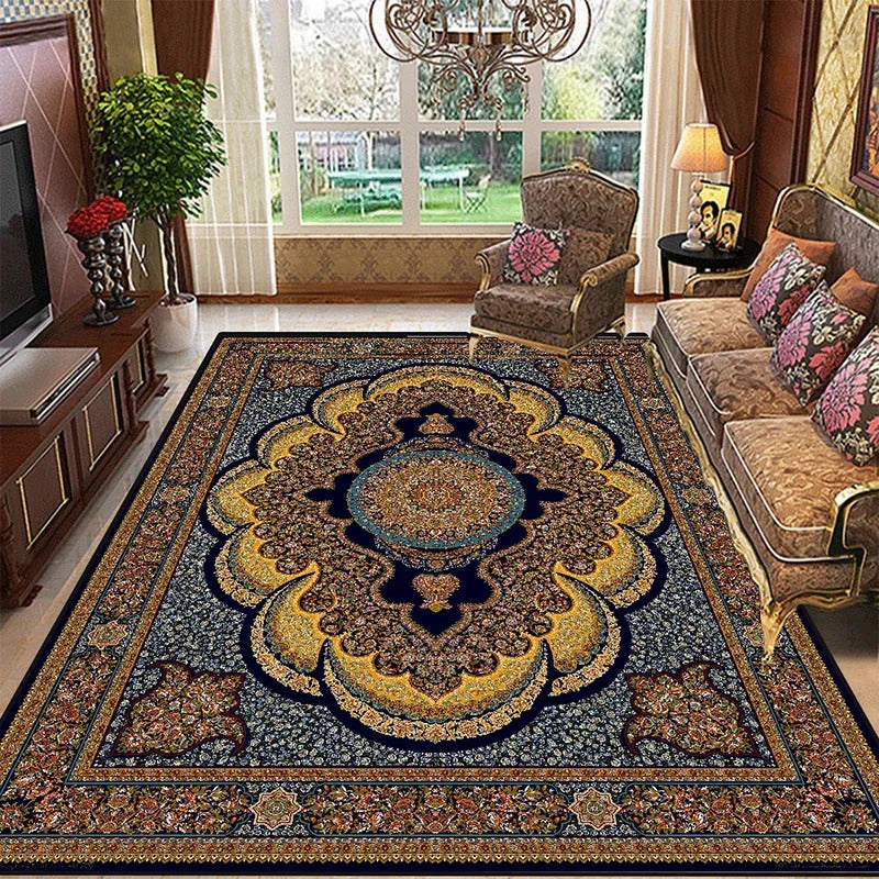 Vintage Bohemian High-end Luxury Carpet Retro Türkiye Persian Style Large Rug Classical Non Slip Washable Living Roon Floor Mat