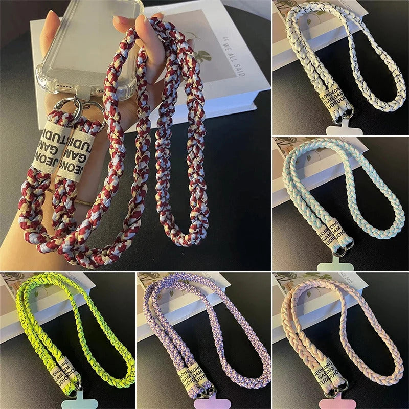 Phone Woven Long Lanyard Outdoor Mobile Phone Shoulder Hanging Strap Anti Loss Lanyards Neck Strap Keychain Chain Rope Gift