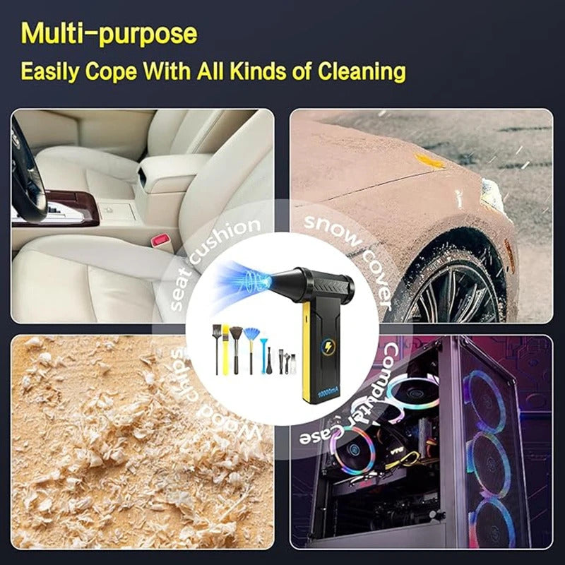 New 360000RPM Electric Air Blower Turbo Jet Fan Brushless Motor High-Speed Turbo Violent Fan USB Charge Powerful Dust Blower