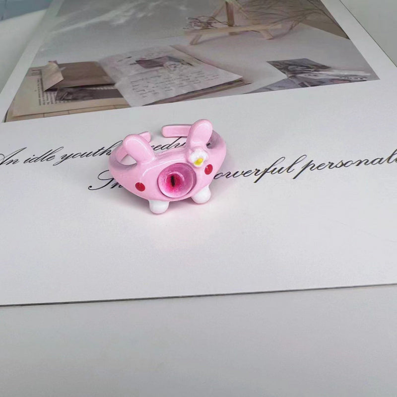 Funny Little Monster Ring Childlike Cute One-Eyed Ins Student Children Girlfriends Couple Gifting New