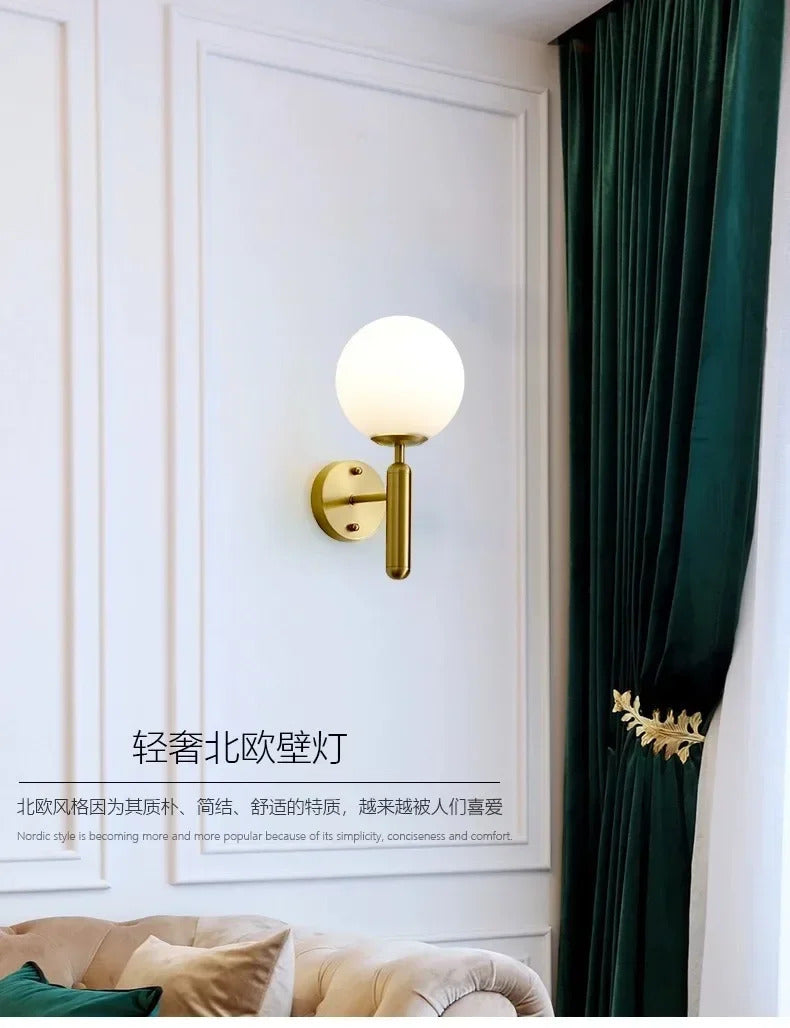 Nordic Style Wall Lamp Living Room Bedroom Bedside Lamp Modern Simple Creative TV Background Wall Corridor Corridor Wall Lamp