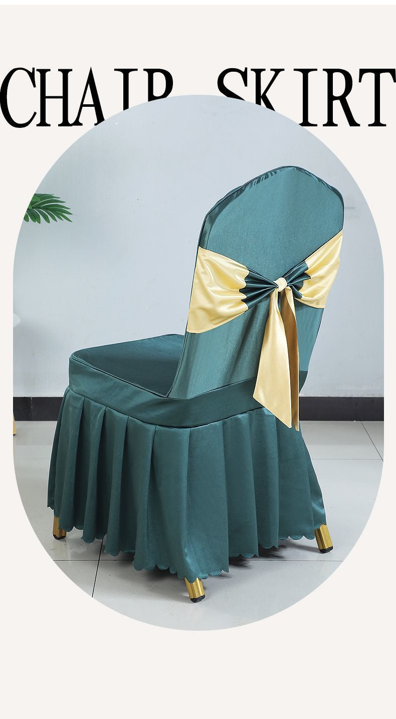 Hotel Restaurant Banquet Chair Cover Dining Chair Seat Stool Bench Wooden Chair Universal Chair Cover with Bowknot