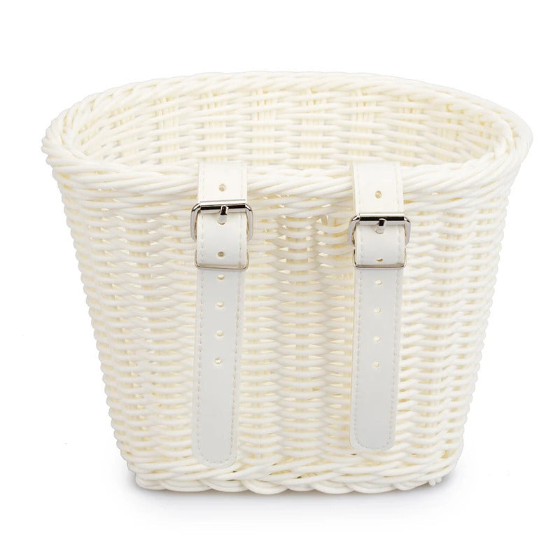 Bicycle Front Basket Adjustable Traditional Bicycle Basket Waterproof Hand Woven Bike Basket Vintage Gift for Colleagues Friends