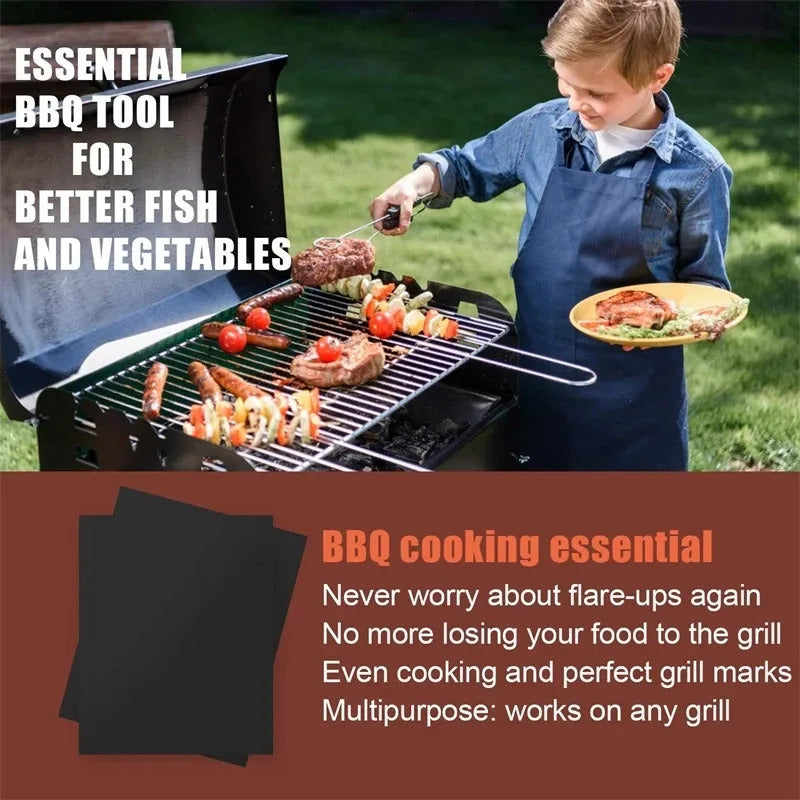 1/5/10pcs Nonstick BBQ Grill Mat 40*33cm Baking Mat BBQ Tools Cooking Grilling Mat Heat Resistance Barbecue Sheet Kitchen Tools