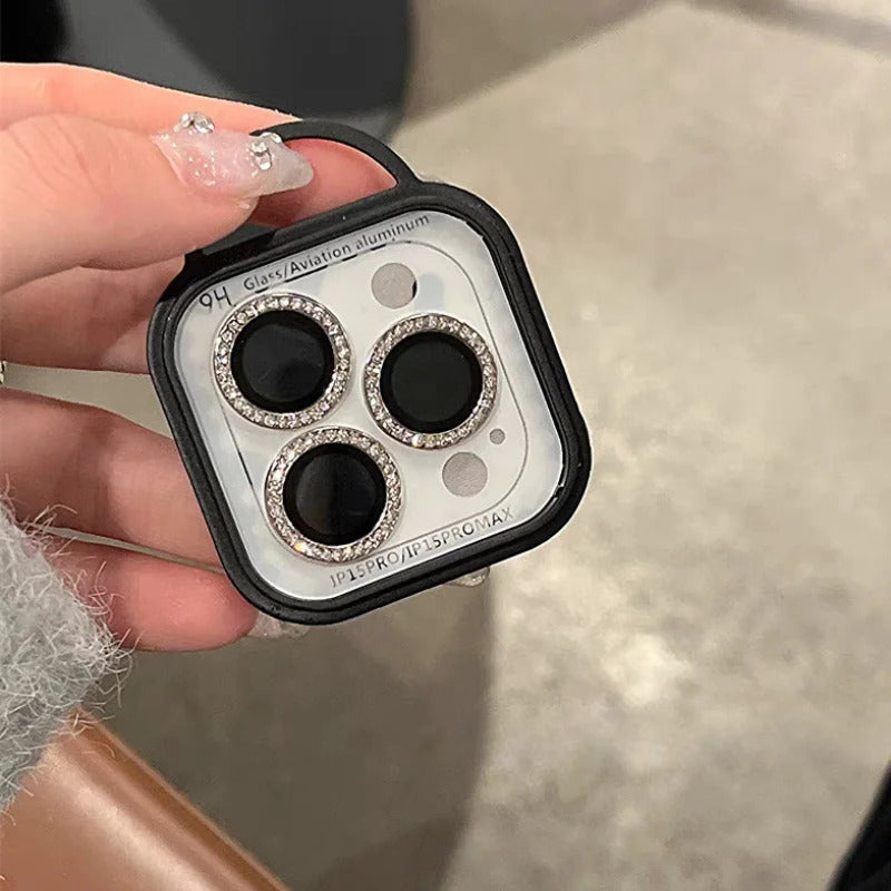Glitter Diamond Camera Lens Protector For IPhone 12 13 14 15 Pro Max Back  Mini Cover Lens Ring Glass For IPhone 14 15 Plus Fil