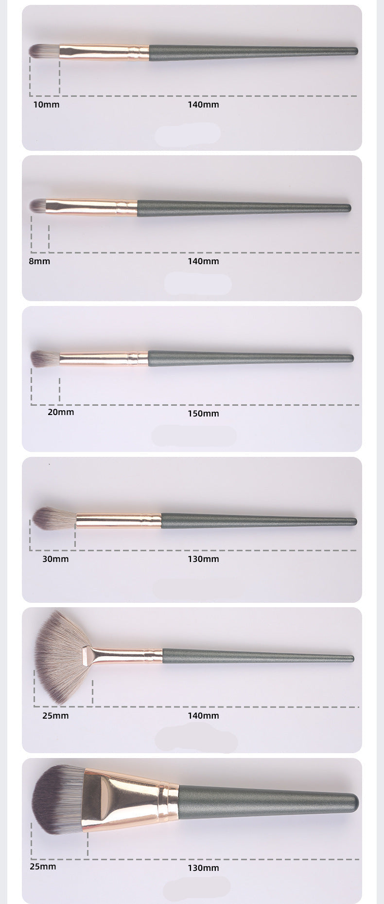 New 14 PCs Green Cloud Makeup Brushes Suit Super Soft Bristle Complete Set for Beginners Powder Brush Eye Shadow Beauty Tools