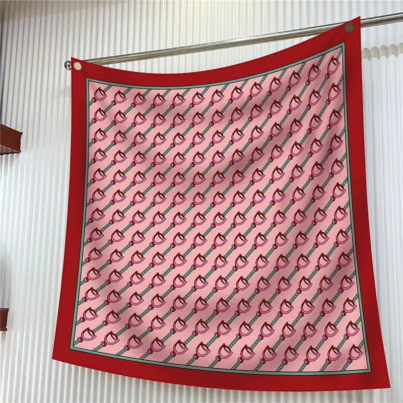 New Year Gift 90cm Large Square Scarf Scarf Women'S Scarves Spring And Autumn Style Fashion Shawl European American Twill Print