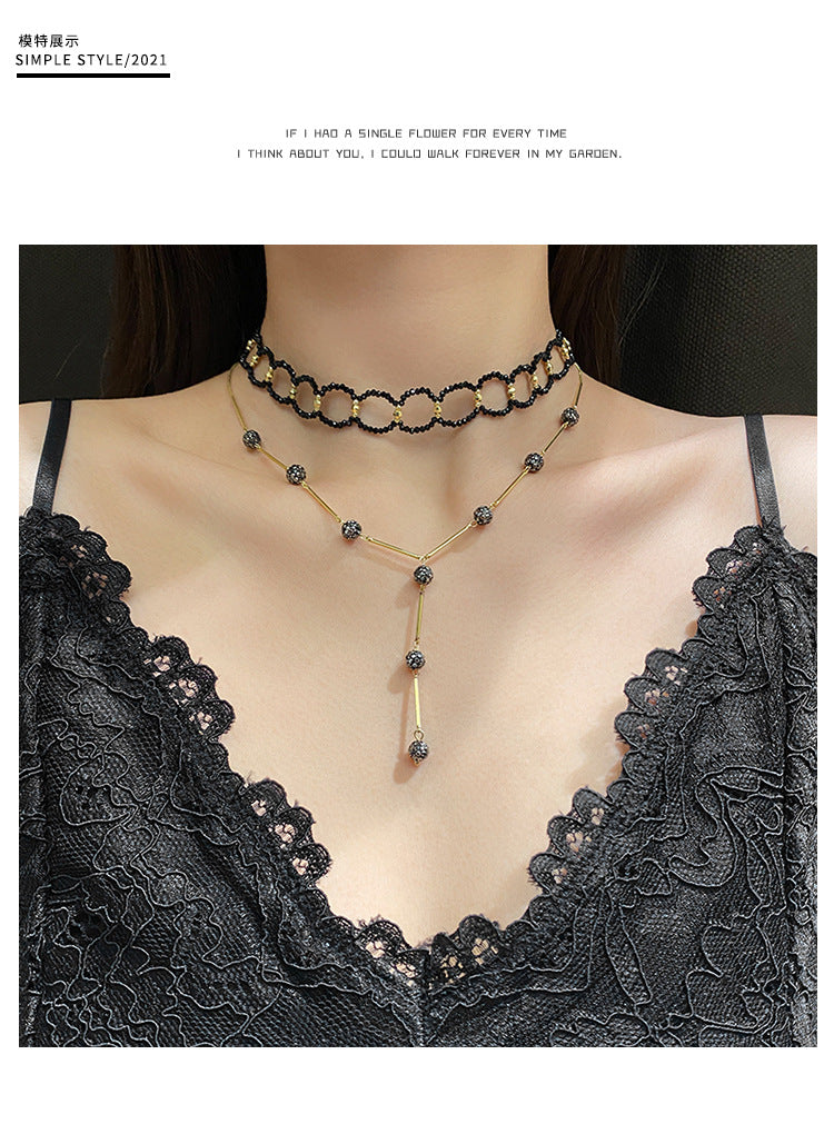 Y-type necklace 2025 new clavicle chain collar braided neck chain