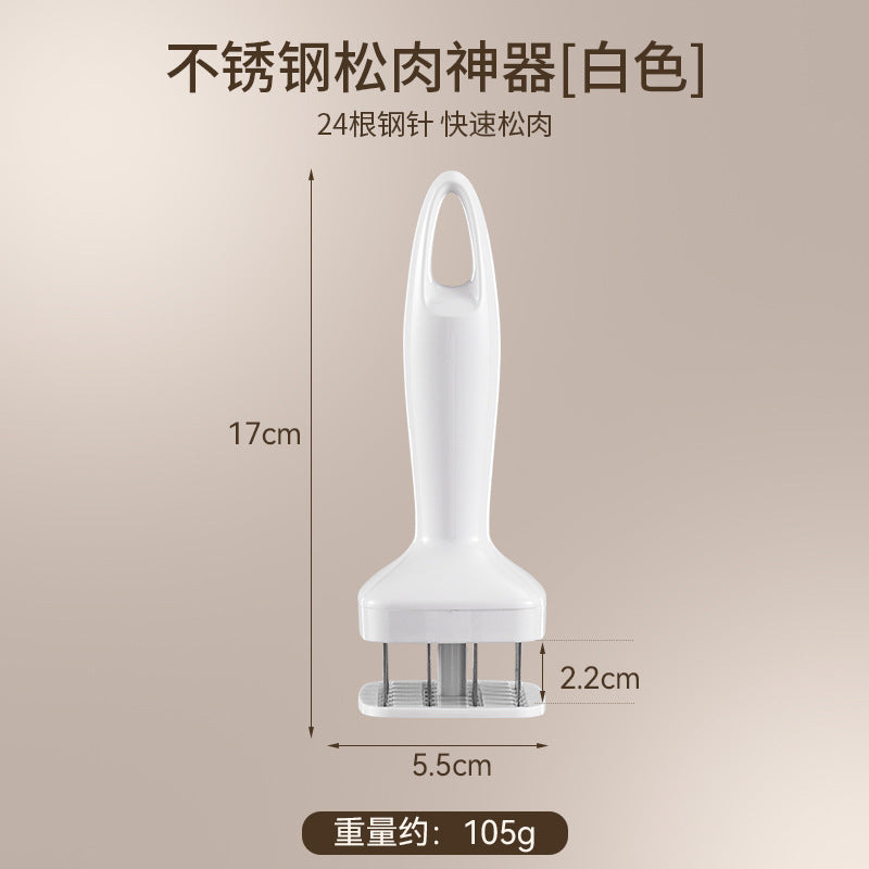 Stainless Steel Automatic Rebound Hammer Meat Tenderizer Needle for Home Kitchen Steak Tenderizing Beef Chicken Flavor Punching Tool