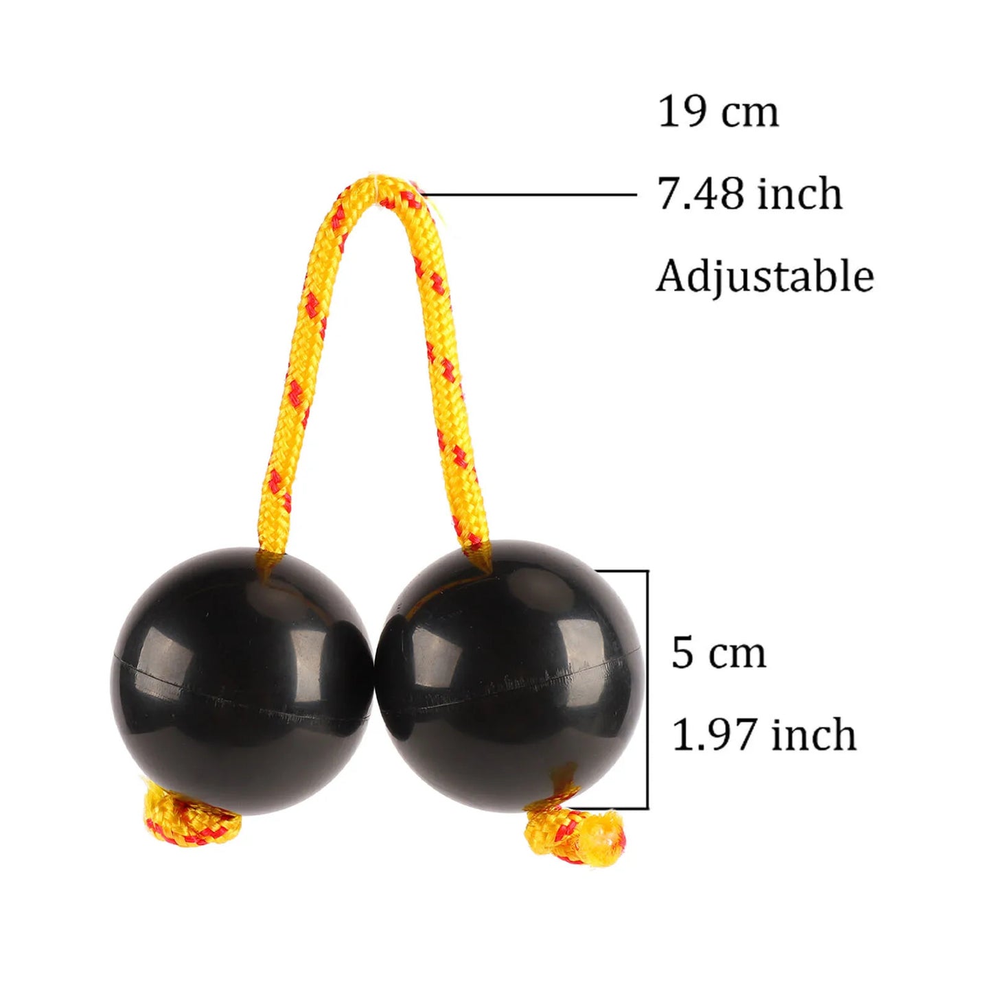 2Pcs African Rhythmic Ball Adjustable Black Comfortable African Shaker Rattle Ball for Entertaining