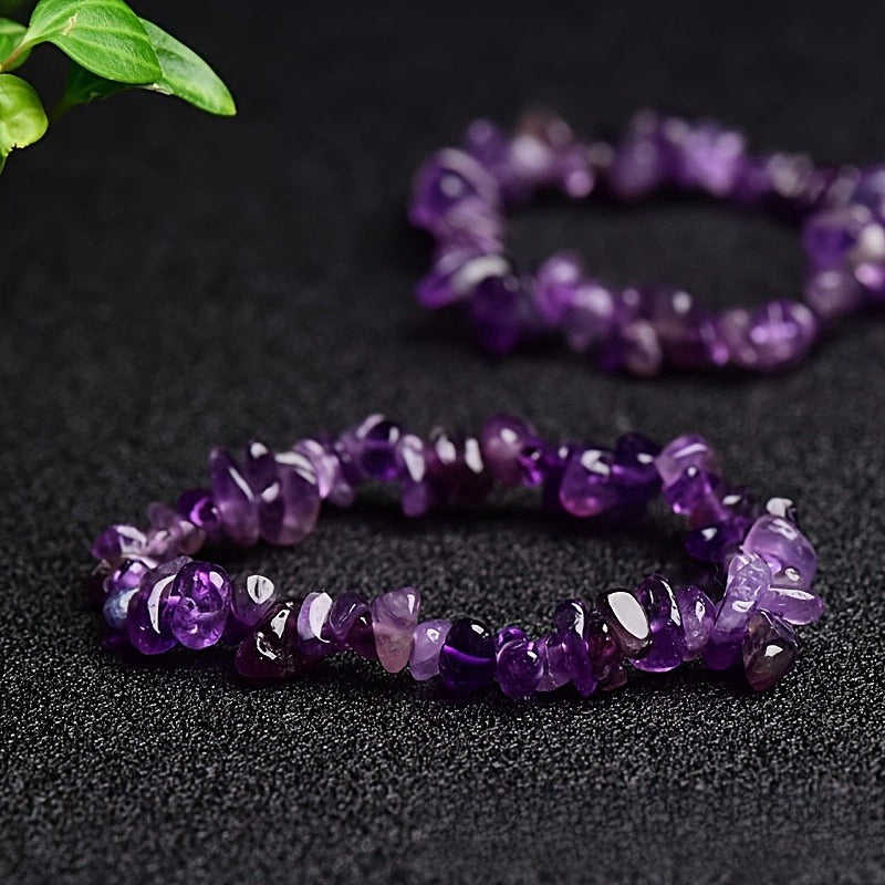 Amethyst Gravel Bracelet 5-8mm Crystal Bracelet Natural Amethyst
