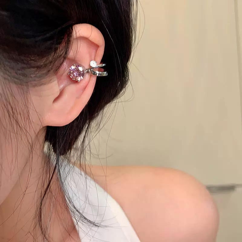 GenOptics Aura Essence Sparking Zirconium Ear Clip Non-Piercing Ear Clip Unique and Beautiful High-End Sense Light Luxury Temperament Earrings Female Earrings