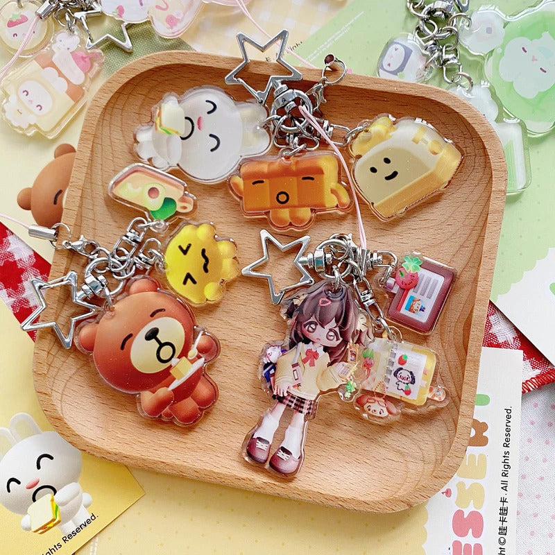 WAKAWAKA Charm Resin Acrylic  Phone Charm with Star Decal Book Phone Lanyard Keyring Keychain Wing Heart Phone Strap