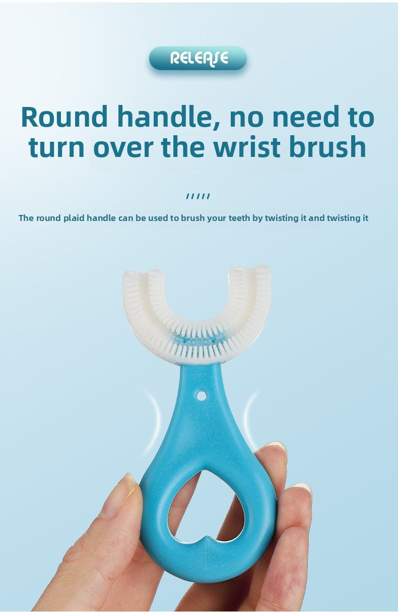 Baby and Children's Toothbrush U-shaped Baby and Child 0 to 3 to 6 to 12 Years Old Soft Hair U-shaped Brush Teeth Artifact Silicone Toothbrush