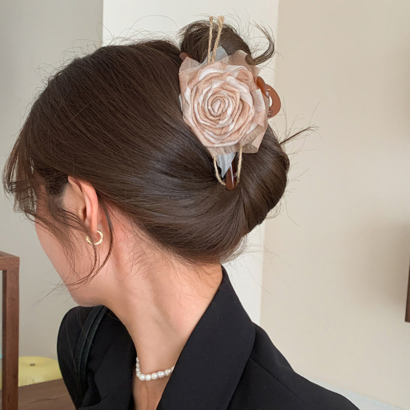 Holiday Organza Flower Barrettes Travel Travel Hair Accessories Atmosphere Clip Duckbill Clip Hairpin Side Clip Headdress