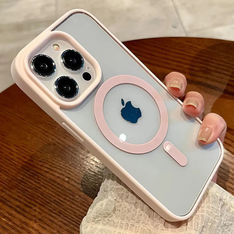 Acrylic Luxury Phone Case For iPhone 16 15 14 13 12 11 Pro Max Plus For Magsafe Transparent Magnetic Hard Cover funda